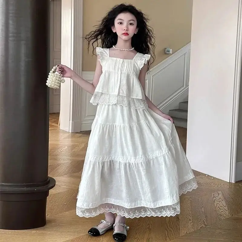 

Teenage Girls Summer Set Fashion New Sweet Top+Skirt 2-Piece Set Children's Clothing Set