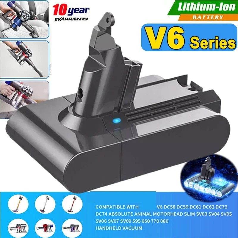 7000mAh For Dyson V6 Replacement Battery For Dyson DC58 DC59 DC62 SV03 SV05 SV09 Absolute Vacuum Cleaner Power Tools Cordless