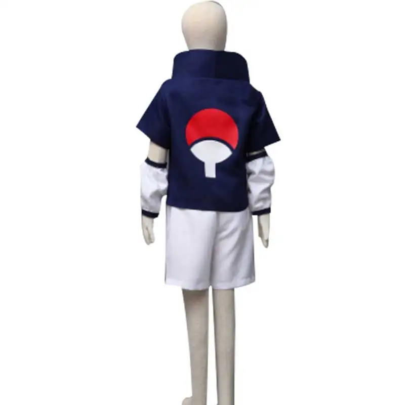 Kids Adult Uchiha Cosplay Sasuke Costume Outfit Children Summer School Uniform Suit Anime Halloween Costume