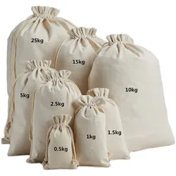 3PCS Cotton and Linen Drawstring Pull String Sack Packaging Storage Bag Seed Tea Rice Cloth Bags Ornament