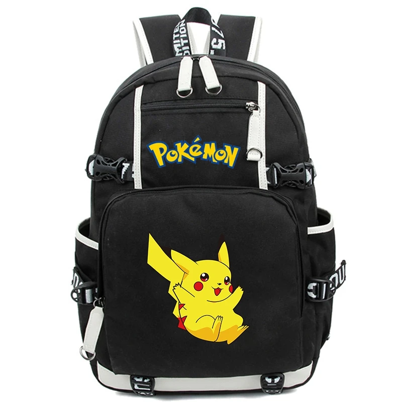 Anime Pokemon Pikachu Students Boys Girls Schoolbag Backpack Children Teenager Cartoon Bagpack Waterproof School Bag Mochila