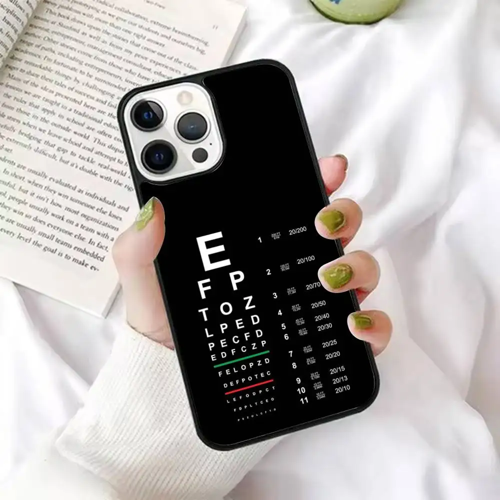 1 шт., медицинский чехол для телефона с диаграммой зрения, сильный магнитный чехол для IPhone 17 16, 15, 14 13 Pro Max 11 12 Mini