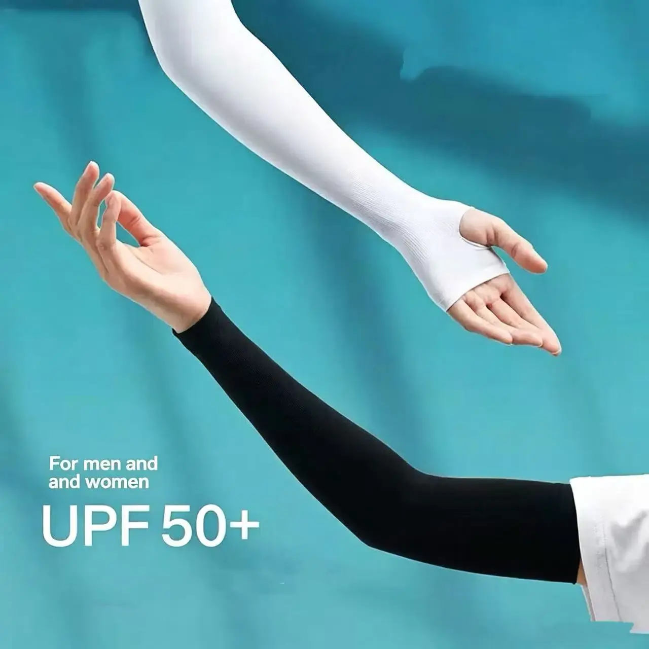 Unisex UPF 50+ Ice Silk Cooling Arm Sleeves, UV Protection Sun Sleeves for Cycling Driving