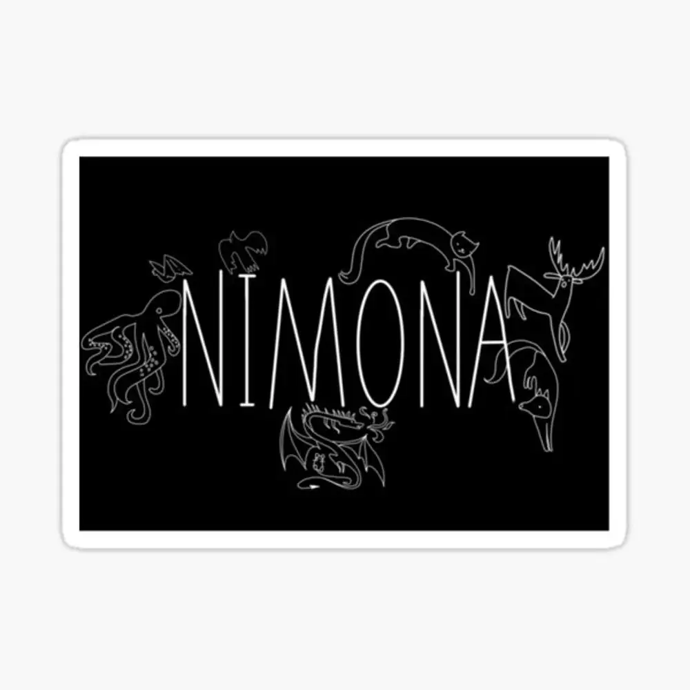 Nimona stiker T-Shirt klasik untuk dekorasi Laptop kamar tidur mobil lucu seni kartun modis koper umum