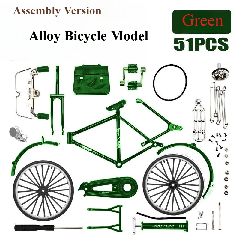 1:10 Vintage 28 Bicycle Model - Alloy Die Cast Metal Bike, DIY Desktop Decoration for Home Office, Creative Gift for Adult Men
