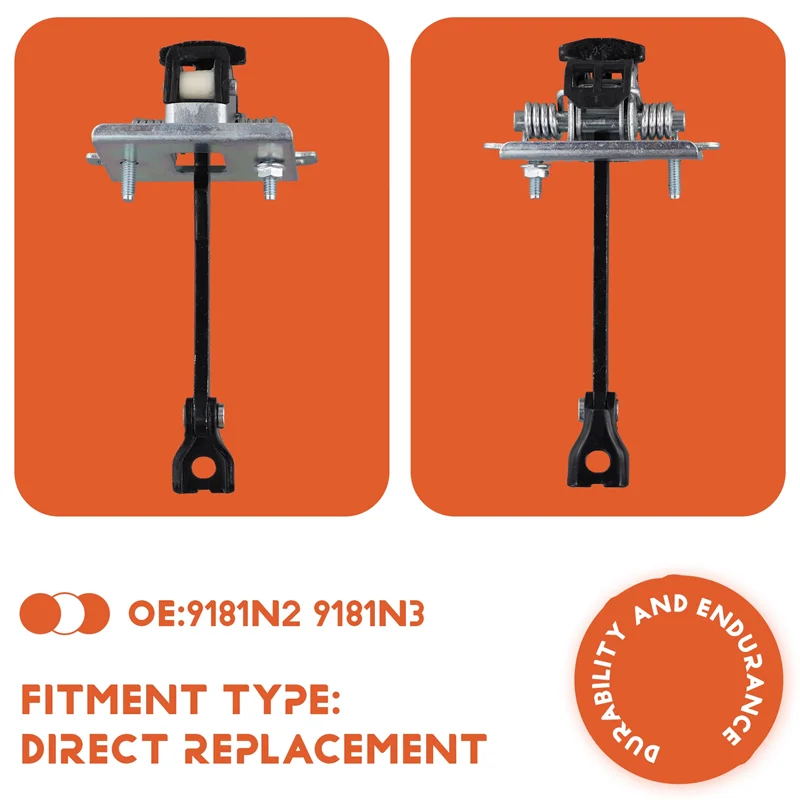 

For 408 2010-2013 Front+ Rear Door Hinge Stop Check Strap Limitery 1 Pair 9181N2 9181N3 Door Stopper Rod Strap