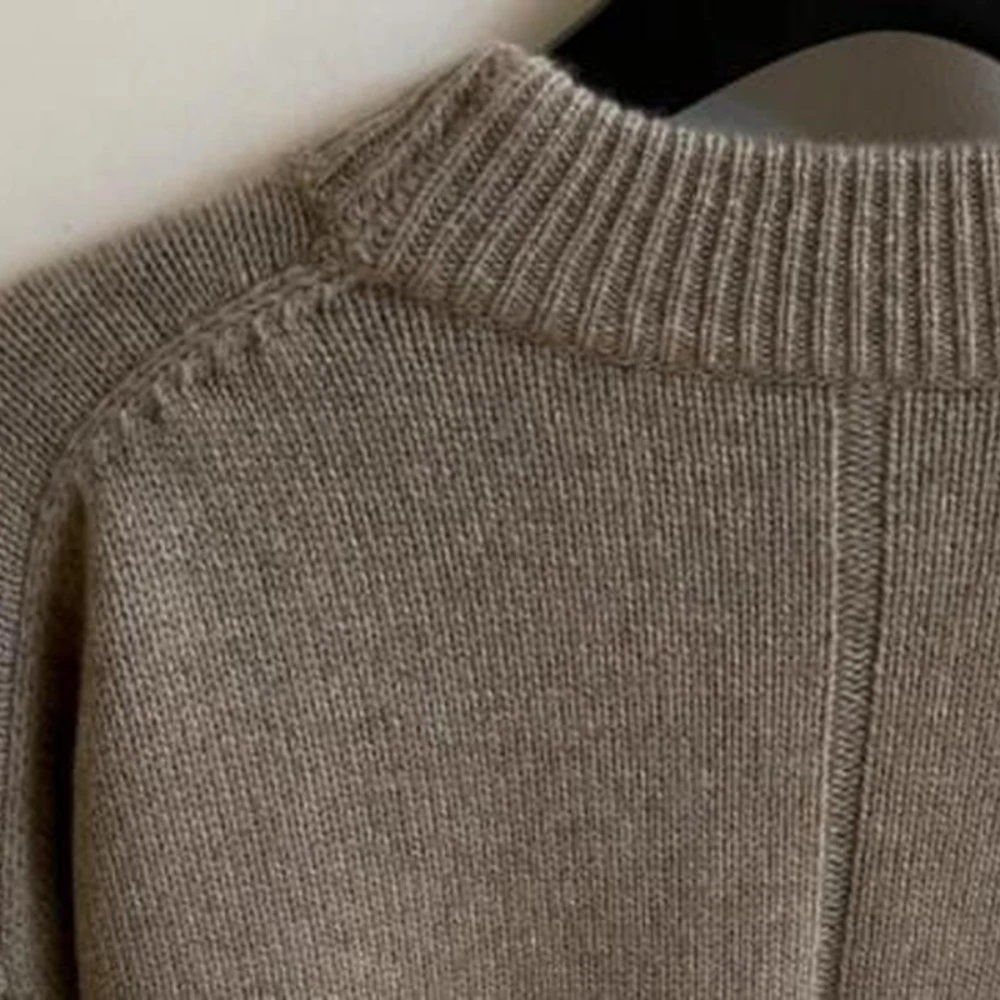 2022 autunno e inverno nuovo addensato girocollo profilo allentato Pullover lavorato a maglia maglione di puro Cashmere donna