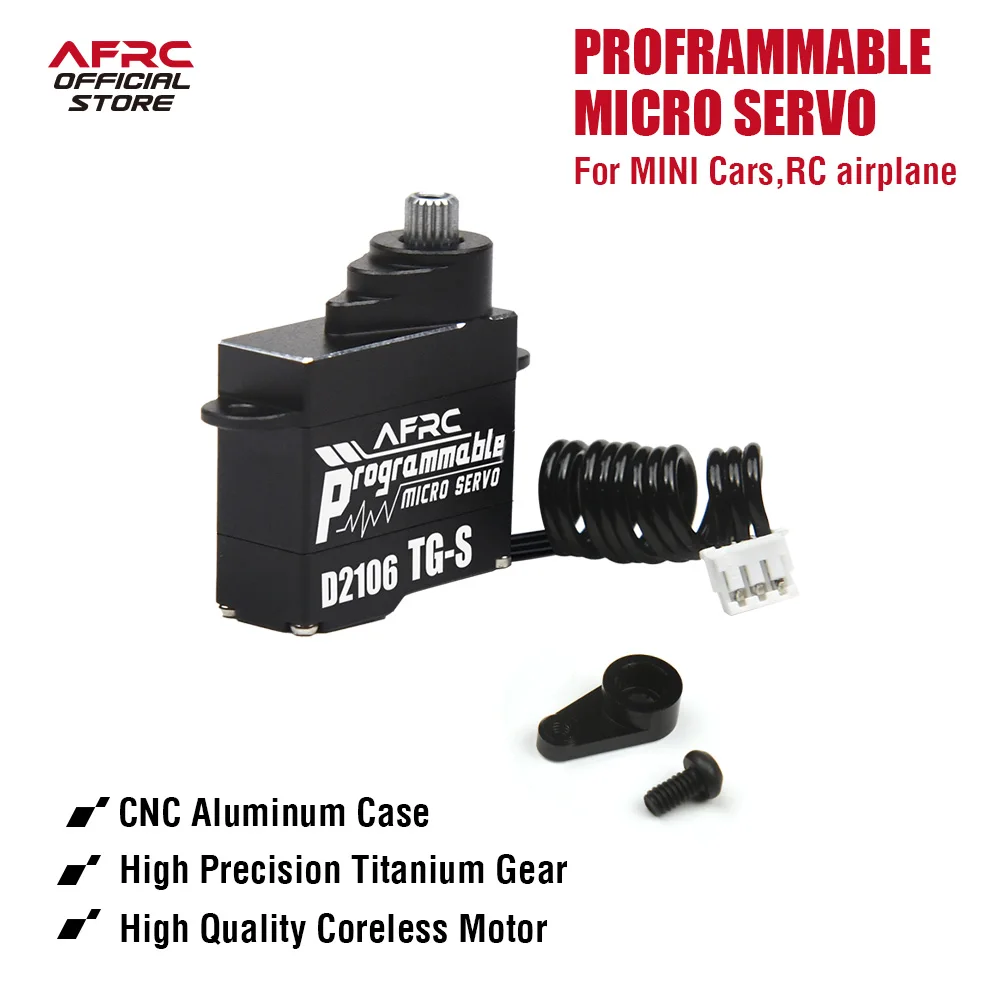 AFRC-D2106TG-S 3.7g All Metal Programmable Micro Servo 8.4V High Voltage For 1/32 1/28 Racing MINI Glider DIY Assembly Upgrading