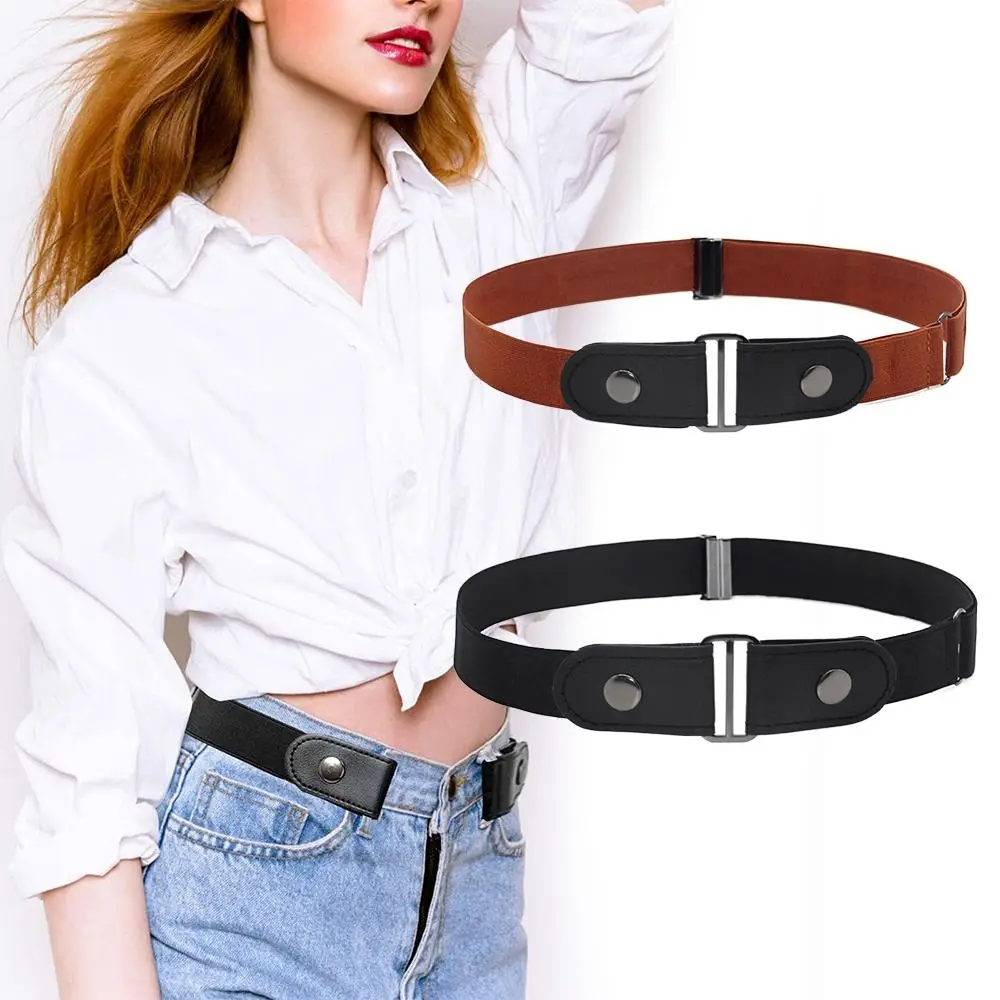 

New Unisex Elastic Belt Adjustable Elastic Invisible Belt Invisible Without Buckle Women Belt for Jeans Trousers Dress