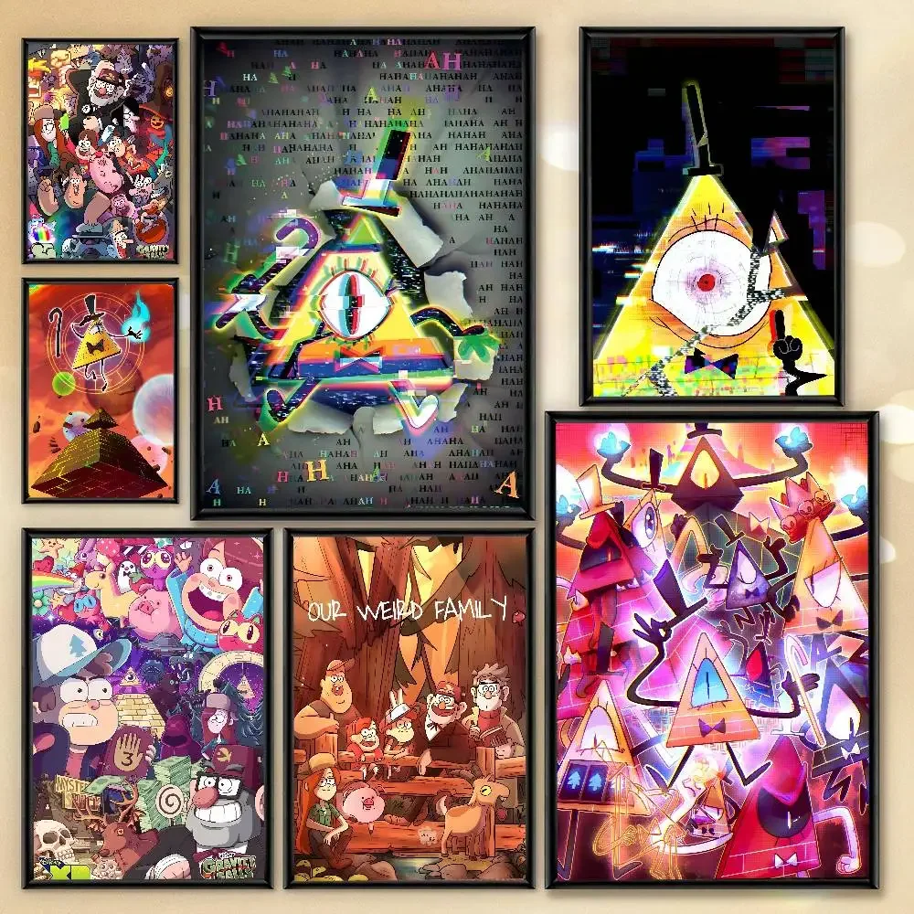 Coloring By Numbers Anime Gravity Falls Poster Art With Prints Home bedroom living room decoration gift