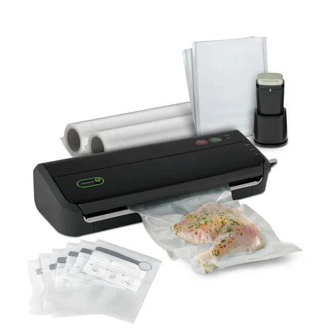 FM2000 Vacuum Sealer Machine with HandHeld Vaccum Sealer, Bags & Rolls,Bonus Pack, Black