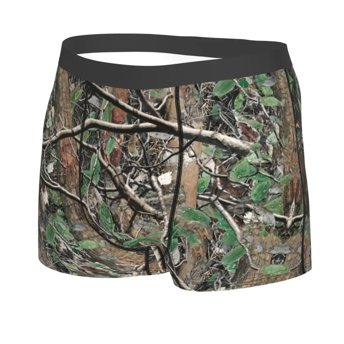 Customization Hunting Camo Tree Camouflage Pattern Underwear Men Stretch Boxer Briefs Shorts Panties Soft Underpants For Husband