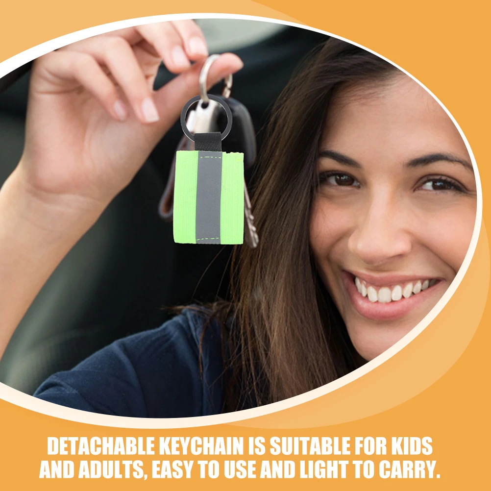 

8 Pcs Reflective Keychain Tag Fluorescent Nylon Backpack for School Bag at