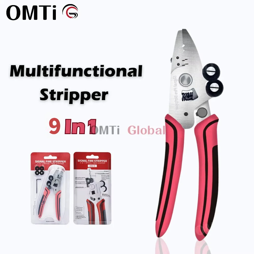 NEW For FTTH Signalfire 9 In1 Optical Fiber Stripper Multifunctional Optical Fiber Stripper Replaceable Cleaning Cotton ZSQ-09
