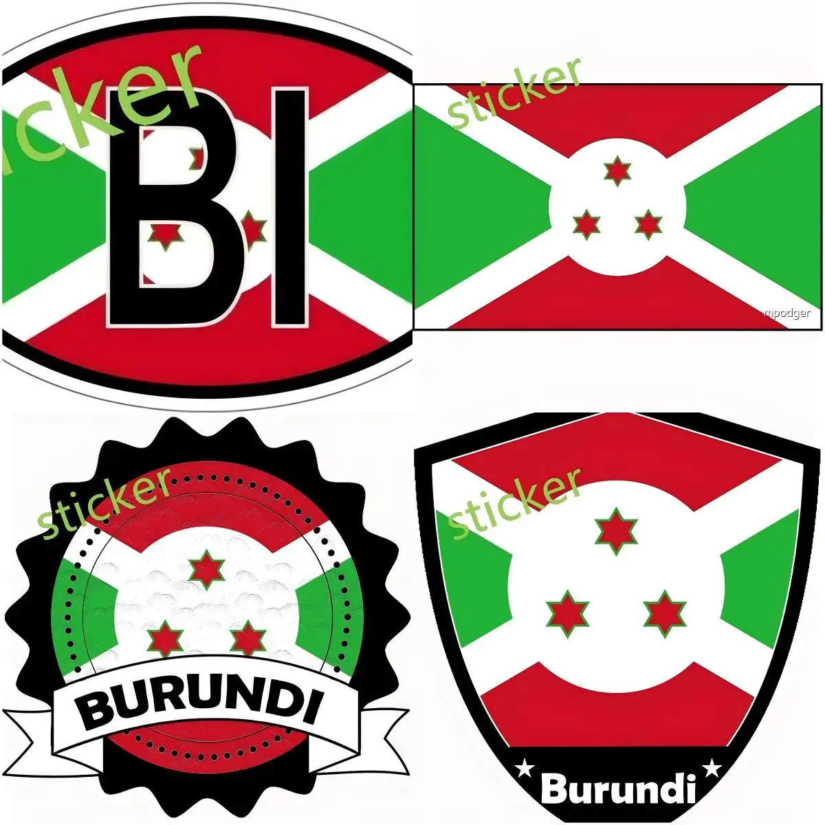 

Burundi Round Flag Sticker Travel Slogan Car Bumper Grunge Travel Stamp Windshield Laptop Decal Motorcycle Scratch-Proof