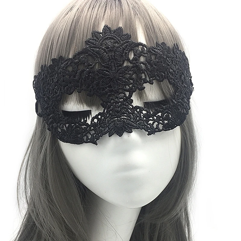 Women Sexy Hollow Lace Black Masquerade Face Mask Princess Black Cosplay Cutout Prom Party Props Costume Masquerade Mask