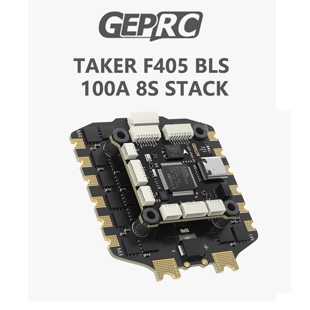 

GEPRC TAKER F405 BLS 100A 8S STACK 4IN1 ESC Black Box Data Analyze Record Flight Barometer Integrated LC Filter Racing FPV Drone