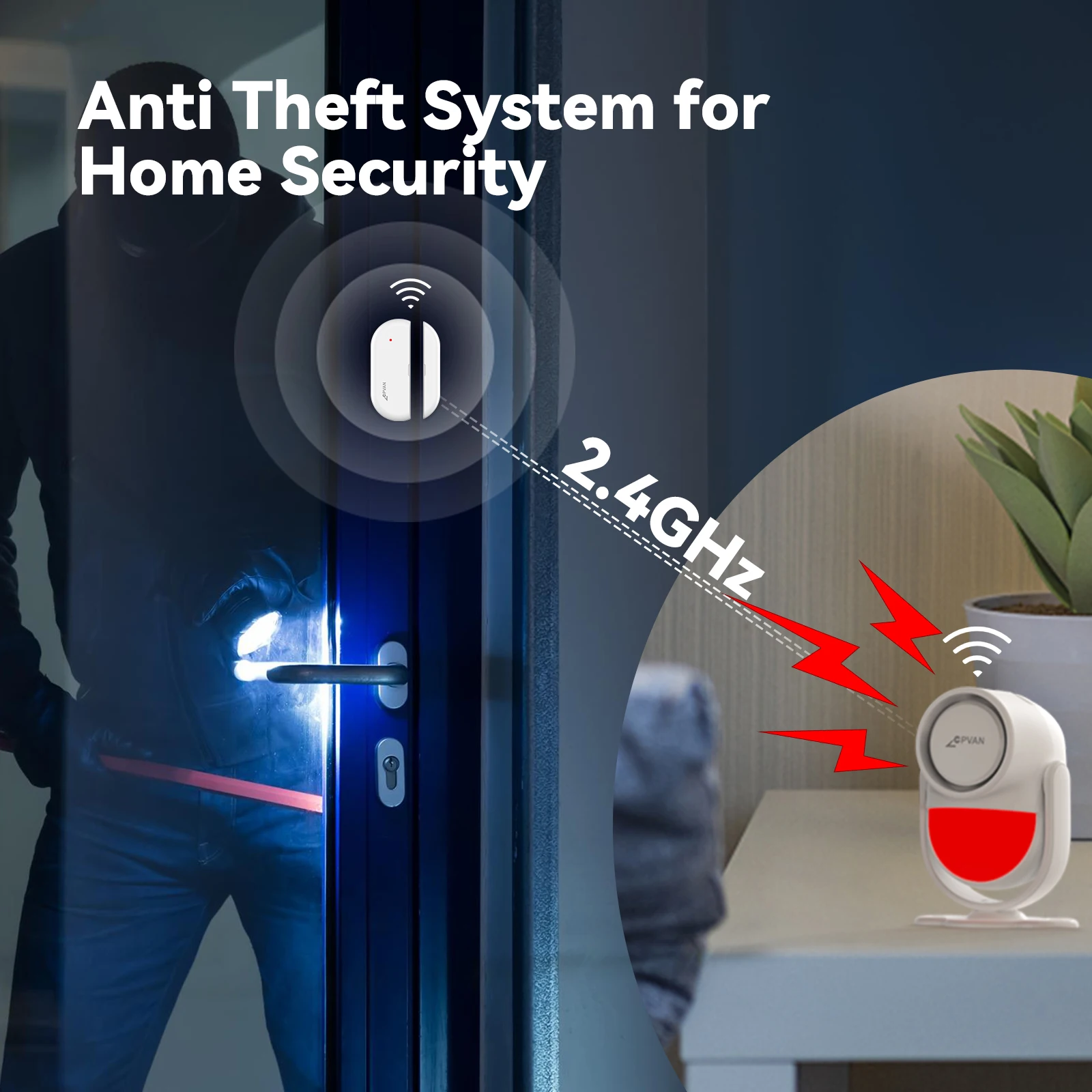 CPVAN Infrared Motion Sensor Detector Alarm Wireless WIFI Tuya Smart Home Alarm security protection System House Burglar Alarm