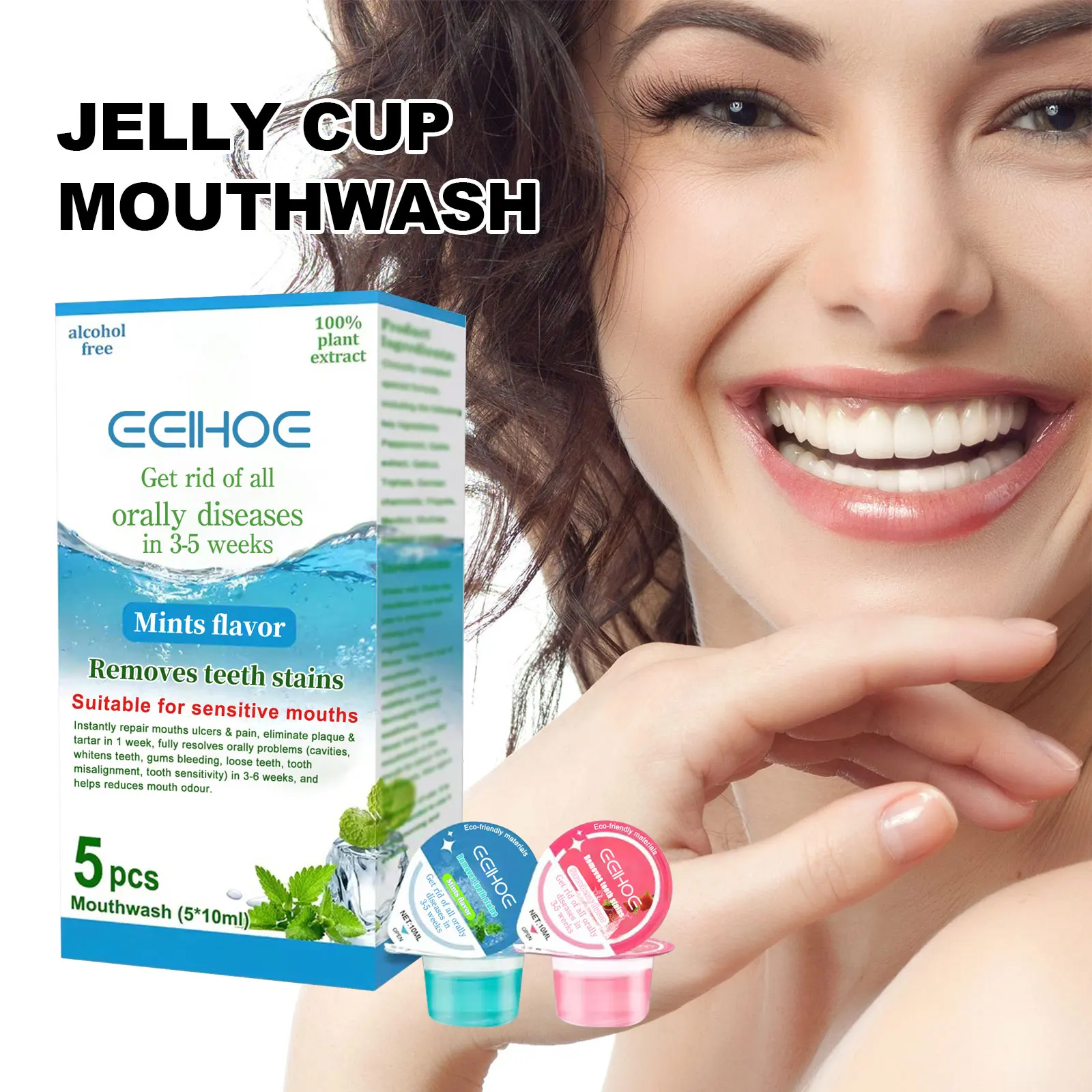 Portable Refreshing Mouthwash Black Stains Remover Bad Breath Preventing Periodontitis Oral Clean Brightening Teeth Mouth Wash