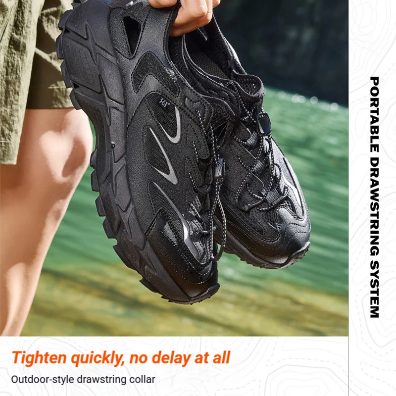 361 Degrees Paddle Men‘s River-tracing Shoes Mesh Breathable Steady Grip Summer Outdoor Walking Hiking Male Sandals 672626766