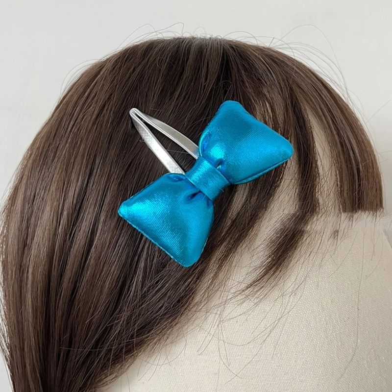 1 Pair  Bowknot Hairpin  Sweet Bowknot Side Clip Hairpin Lovely Metal Hair Barrettes Hair Accessories for Women Girls