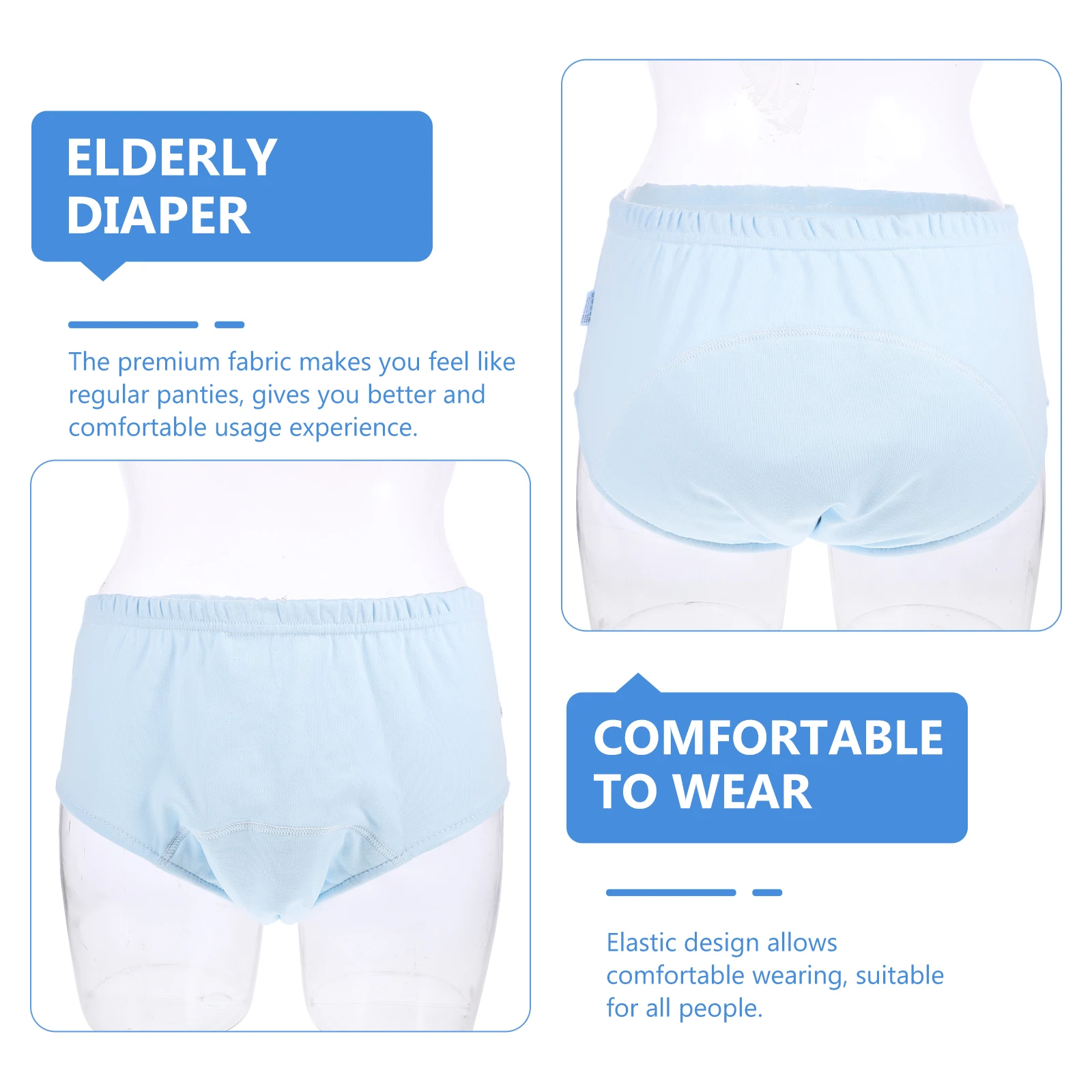 

Large Size Reusable Adult Diapers Washable Incontinence Underwear for Women and Men Breathable Anti Leak Nappy for Elderly
