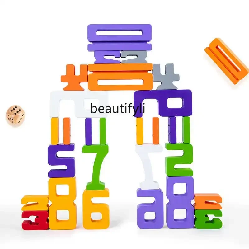 Children's educational area Enlightenment digital building block Early education Brain stacking high toys