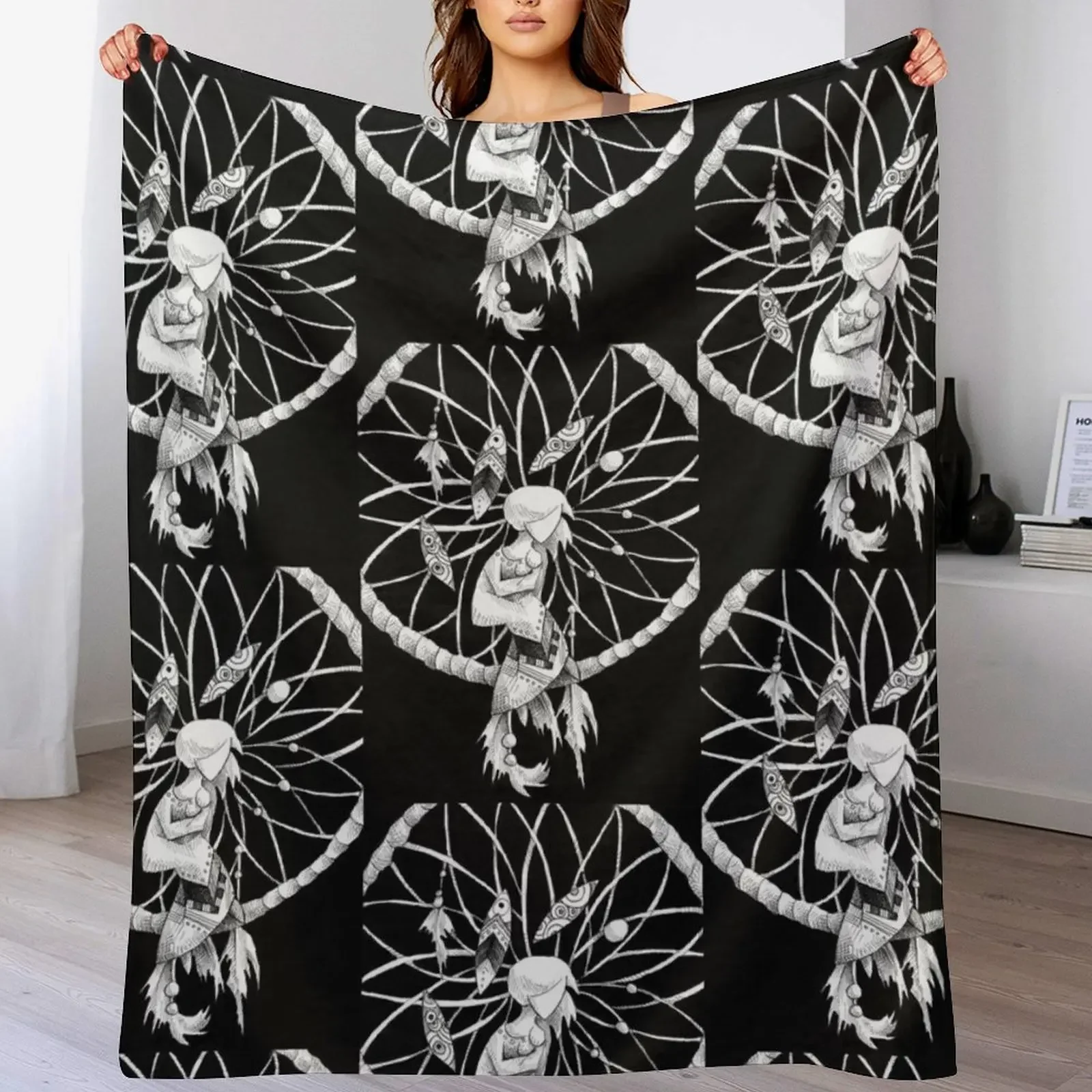 

Dream Catcher Throw Blanket Warm For Decorative Sofa Beach Custom Blankets