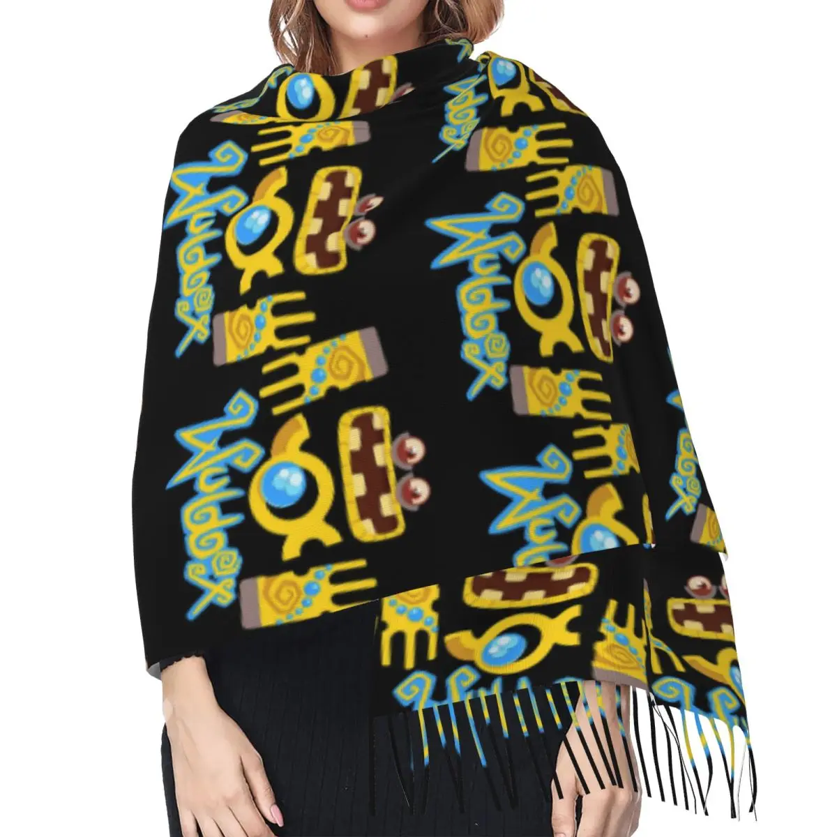 Wubbox My Singing Monsters Шарф Шарфы с кисточками Женские мягкие теплые шали и накидки Длинная осенне-зимняя шаль