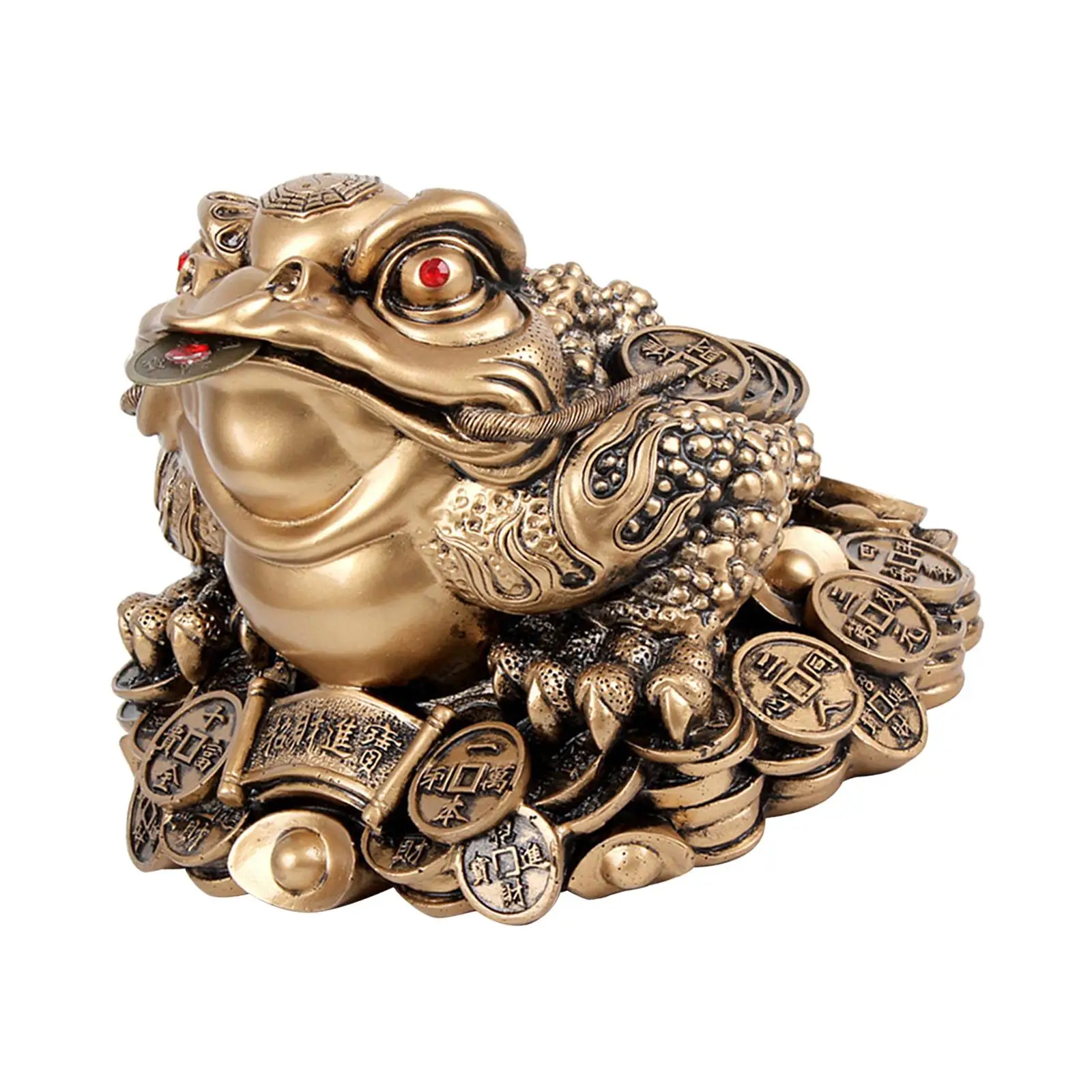 Resin Chinese Lucky Money Frog Statue Three Leg Toad for House Warming Gift