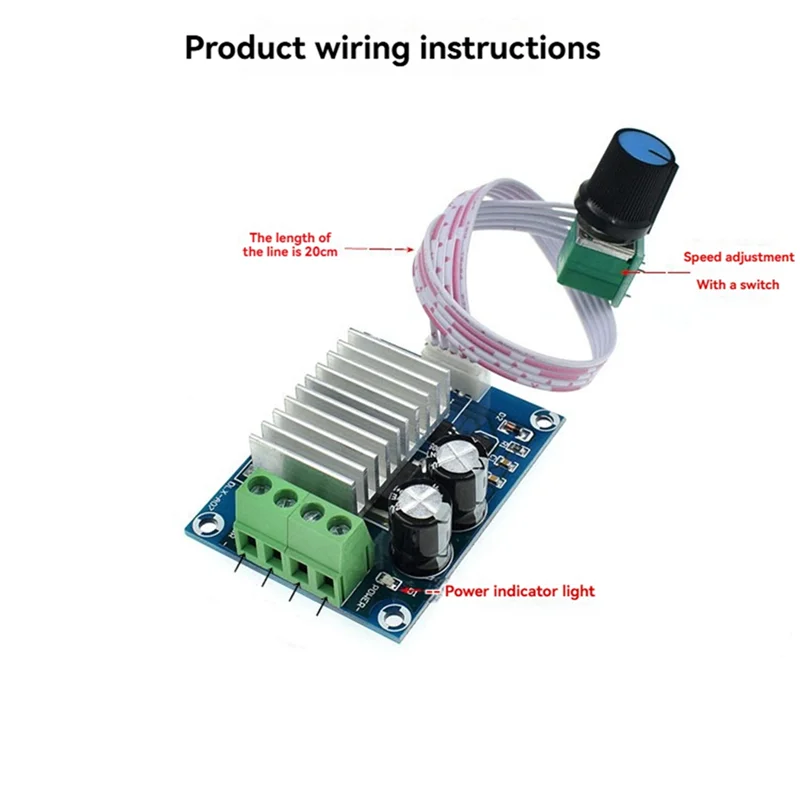 High Quality-Adjustable 20A PWM DC Motor Governor, 12-24V With Integrated Dimming And Temperature Control Switch