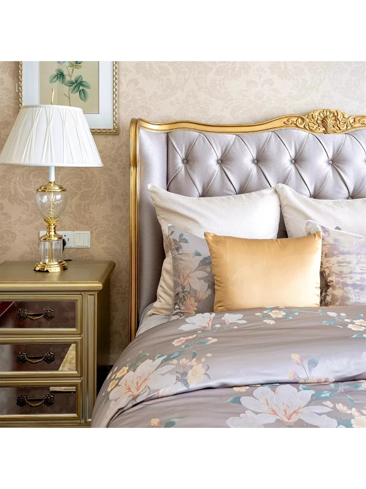 Solid wood master bedroom double bed high-end bed for girls bedroom furniture