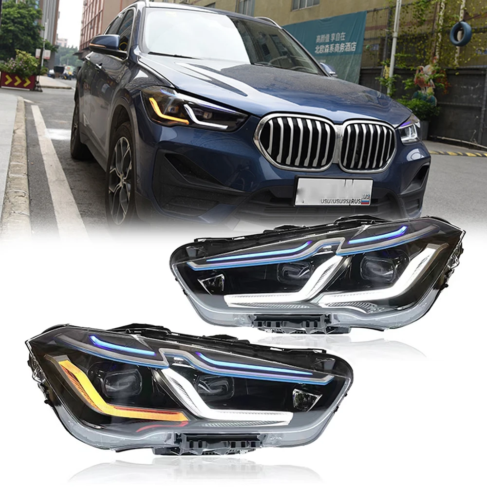 

Поп-автомобильные фары для BMW X1, светодиодные фары, линзы проектора 2017-2021 F48, фара F49, передний сигнал DRL, автомобильные аксессуары