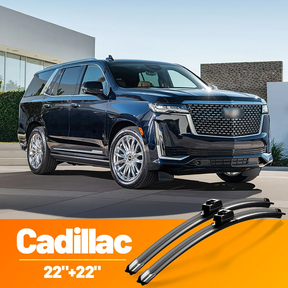 Para Cadillac Escalade 2002-2023 DTS Deville Seville, Limpiaparabrisas Delantero, 22"+22" Pulgadas, Accesorios para Ventanas