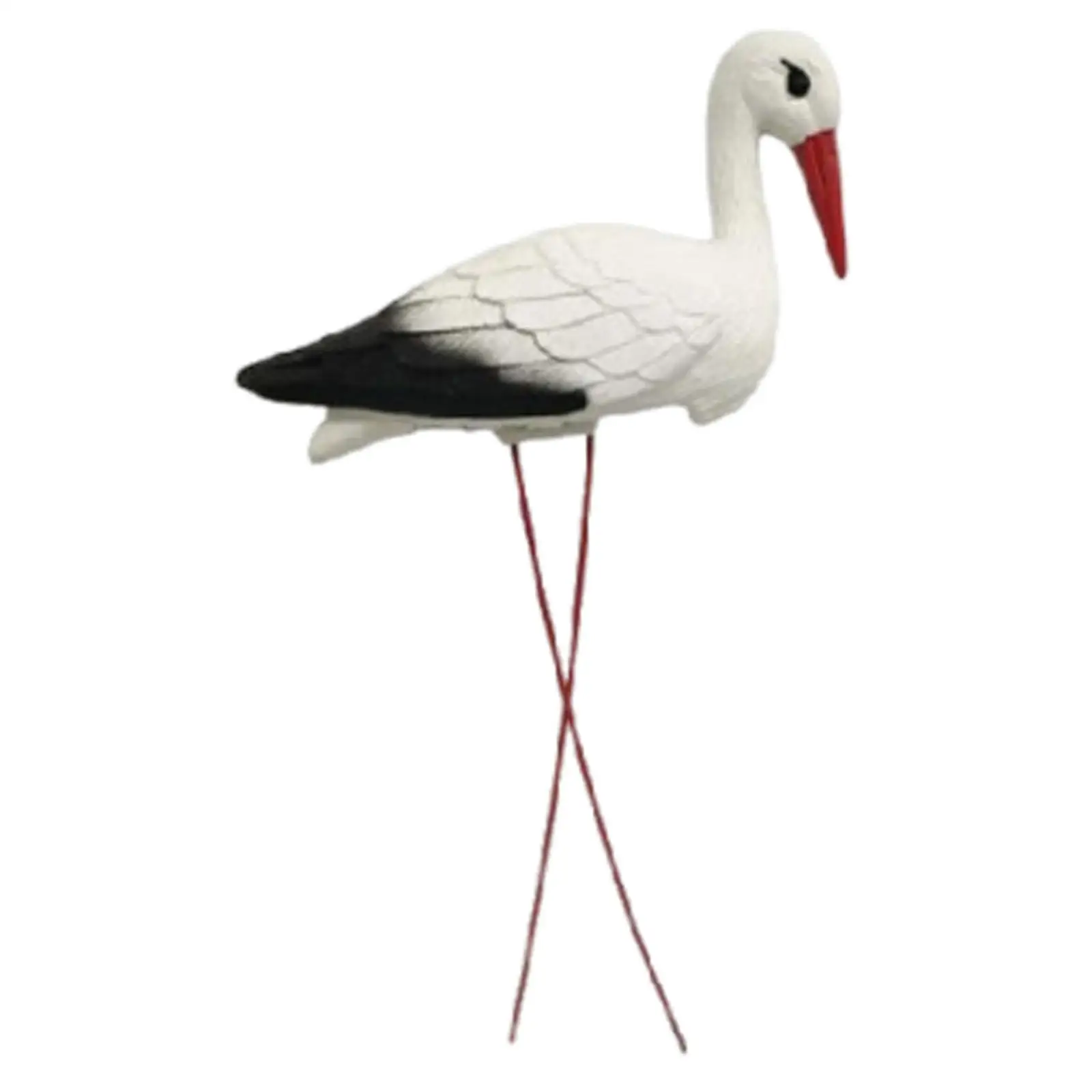 Realistic Crane Miniature PE Bird Model Decorative Garden Stake Detachable Legs for Outdoor Field