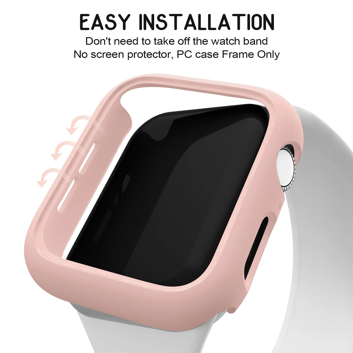 Matte Cover for Apple Watch 45mm 41mm 38mm 42mm 40mm 44mm, Hard PC Bumper Protective Case Frame for iWatch SE 9 8 7 6 5 4 3 2 1