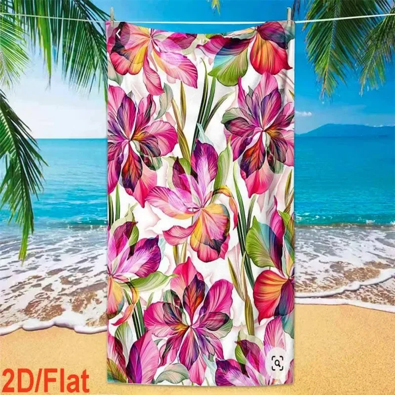 Colorful Polka Dot Abstract Boho Floral Art Print Quick Dry Sand Resistant Microfiber Beach Bath Towel