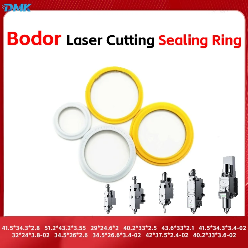ボディレーザーカッティングヘッド用シーリングリング,Oリング,切断機,保護レンズ,黄色のシール