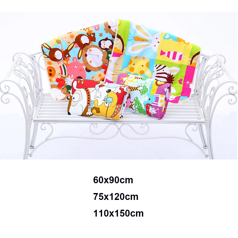 110*158 CM Nappy Urine Pad Sheet Mattress Changing Mat Bedding Baby Waterproof Reusable Infant Cartoon Cotton Diaper Cover