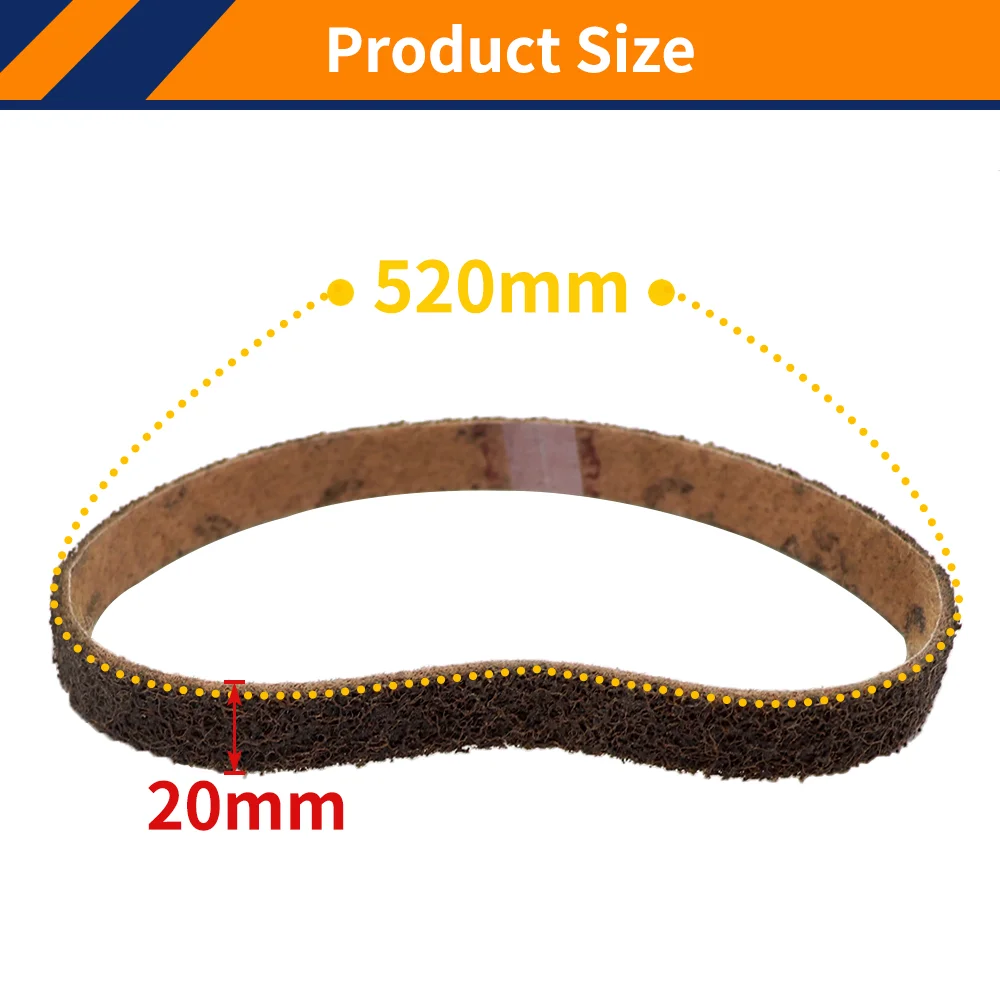 12PCS 520*20mm Non-woven Nylon Abrasive Sanding Belt,3/4 x 20-1/2 Inch Abrasive Belt Coarse to Fine for Metal Striping Deburring