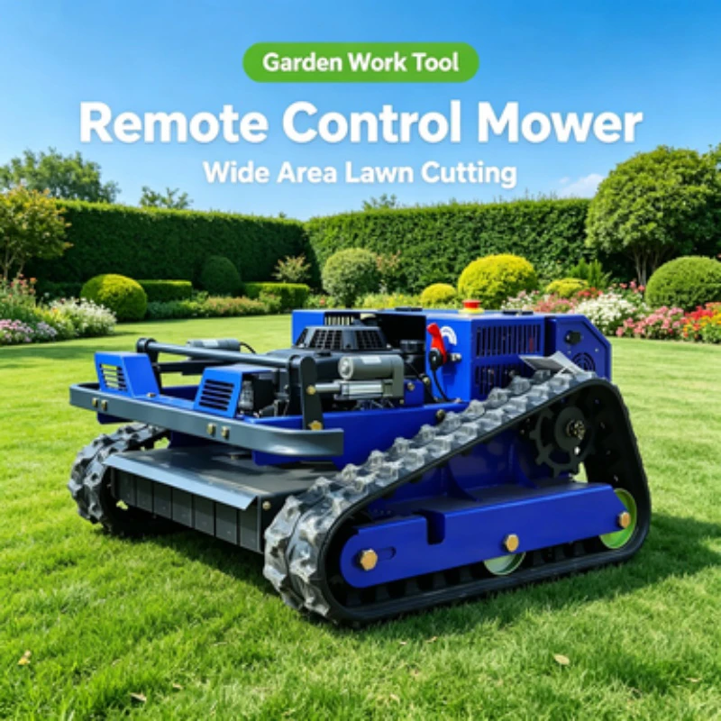 Customized All-terrain Adaptive Remote Control Lawn Mower, Wear-resistant Track Stable Operation, Special for Farm Wasteland Wee