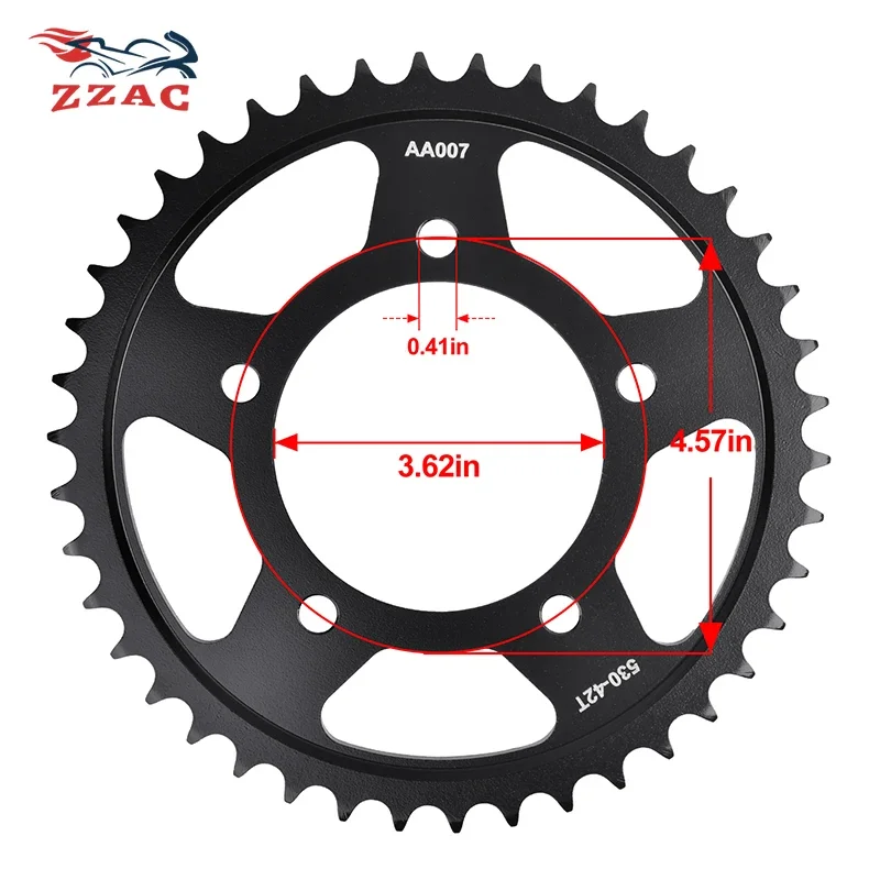 530 42T 20CrMnTi tylna zębatka motocykla zębatka dla Kawasaki ZX-14R ZX1400 Ninja (ABS) 2012-2022 ZZR1400 (ABS) 2011-2021