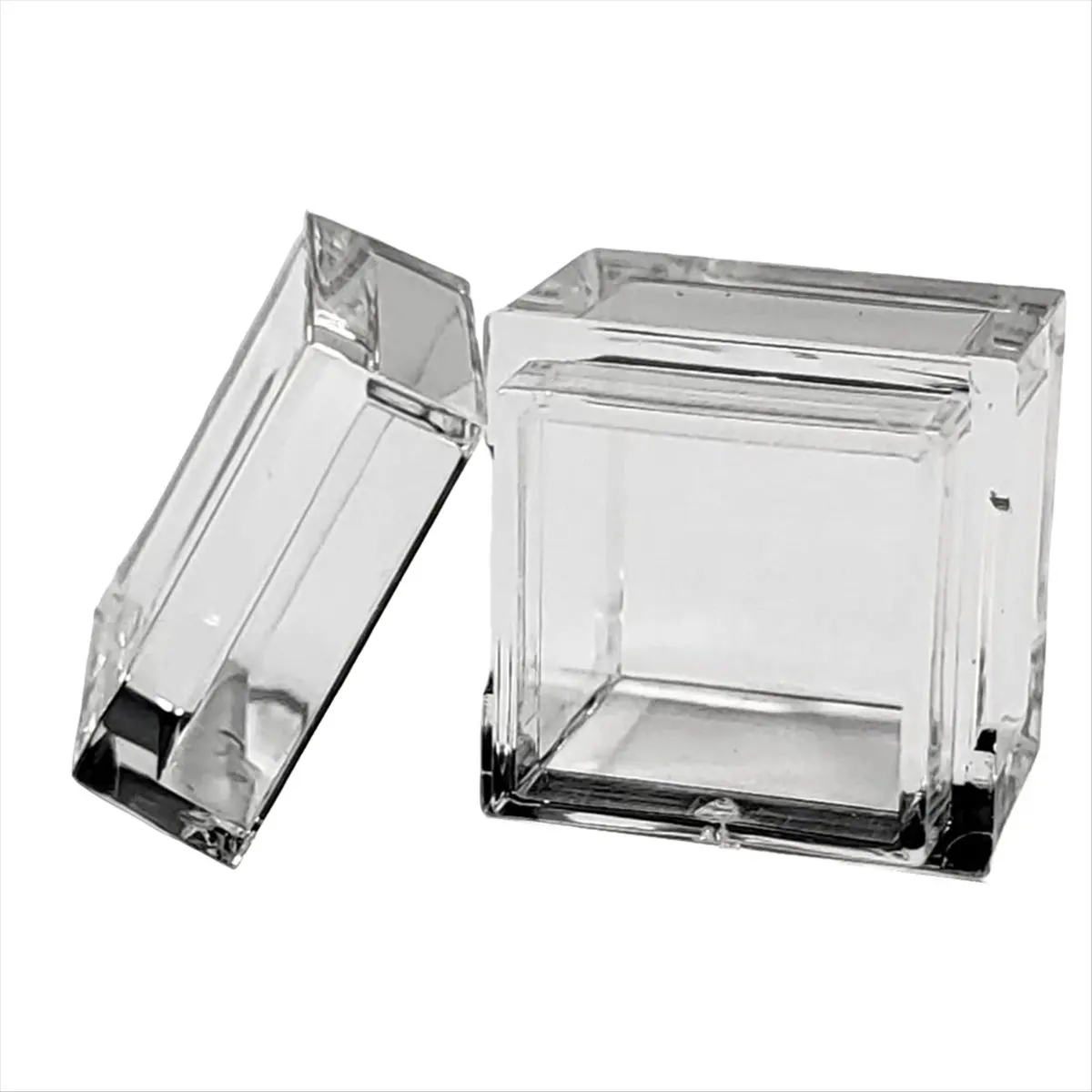 HITL 10Pcs Acrylic Box Trays for 0.39Inch 10mm Elements Cubes Clear Case Periodic Table Bracket for Elements Collections
