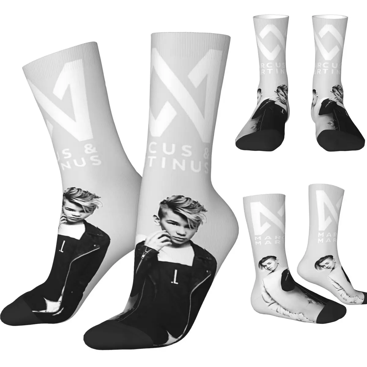 Hip-hop Marcus Martinus Singer MM Basketball Socks Polyester Middle Tube Socks for Unisex