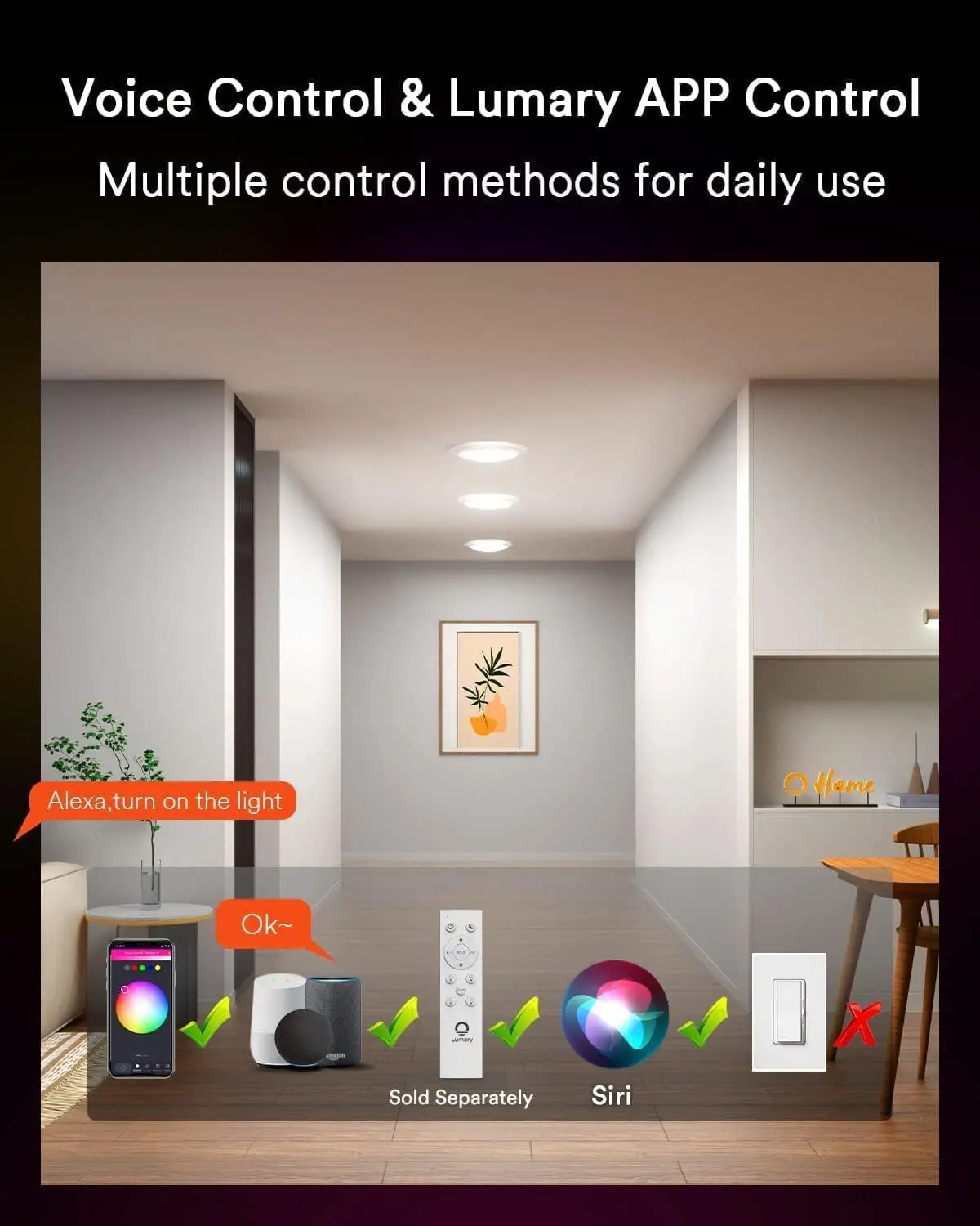 Wifi Ceiling Disk Light 6 Inch Smart Led Flush Mount 13w