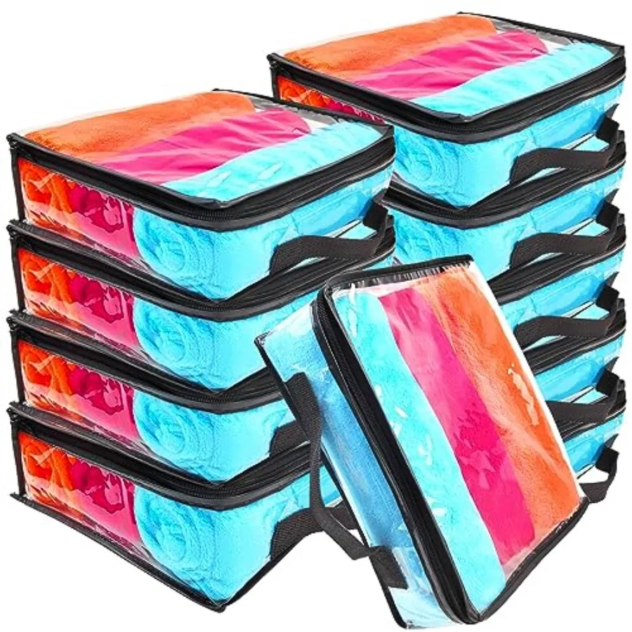 

10 больших прозрачных дорожных сумок-органайзеров на молнии из ПВХ для хранения вещей, пластиковые прозрачные сумки для переезда