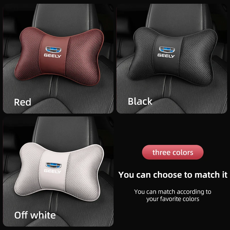 1Pcs Car Seat Headrest Ice Silk Neck Pillow Support Soft Pad For Geely Atlas Coolray Emgrand X7 GT Tugella Preface Jingang ICON