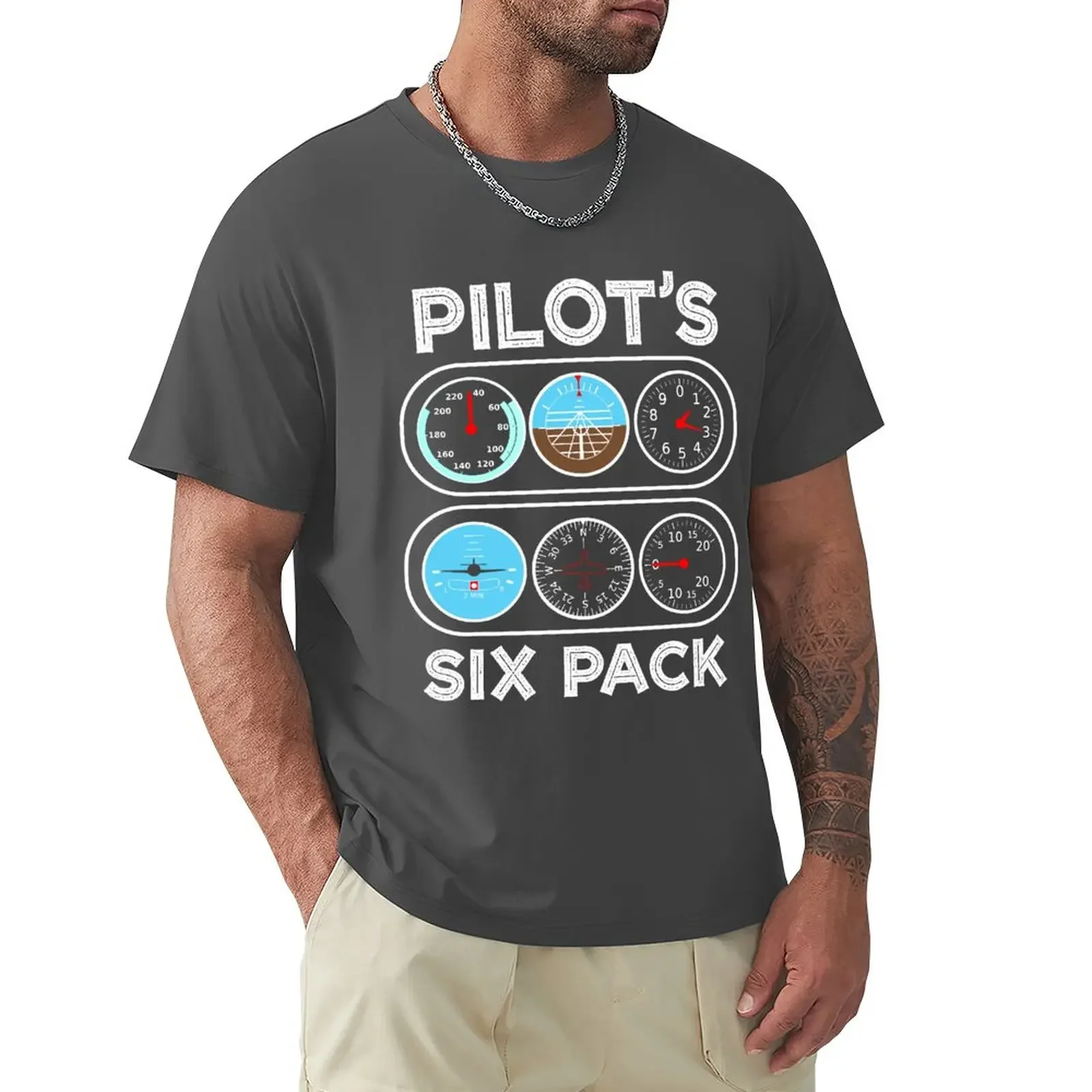 Pilot's six pack - Funny Pilot Gift T-Shirt tops Aesthetic clothing korean fashion mens t shirt graphic