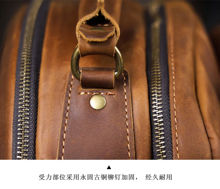 PNDME Vintage Crazy Horse Rindsleder Herrenrucksack mit großem Fassungsvermögen, lässiger Designer-Handtaschenrucksack aus echtem Leder für Damen, Reiserucksack. – Detail 15
