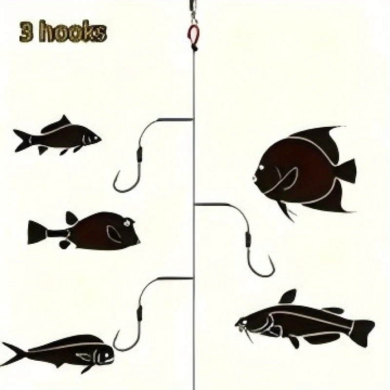 2pcs High Quality Stainless Steel String Hooks 3 Hooks, Durable And Corrosion Resistant Wire Hook Combination, Anti-Tangle